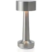 Luxus Europe - Tischlampe Touch Sara Silber - Kabellose LED-Tischlampe für den Innenbereich – USB-C wiederaufladbar