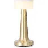 Luxus Europe - Tischlampe Touch Isabel Gold - Kabellose LED-Tischlampe für den Innenbereich – USB-C wiederaufladbar
