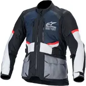 Alpinestars Andes Air Drystar wasserdichte Motorrad Textiljacke, schwarz/blau/weiß, XL