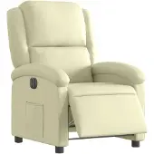 vidaXL Relaxsessel Elektrisch Creme Echtleder