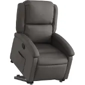 vidaXL Relaxsessel mit Aufstehhilfe Grau Echtleder