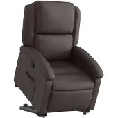 vidaXL Relaxsessel mit Aufstehhilfe Dunkelbraun Echtleder