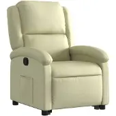 vidaXL Relaxsessel mit Aufstehhilfe Creme Echtleder