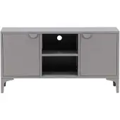 Ebuy24 Piring TV Tisch 2 Türen 1 Ablage hellgrau.