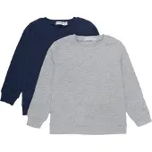 Minymo Sweatshirt - 2er-Pack - Graumeliert - - 8 Jahre (128) - Sweatshirts