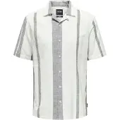 Only & Sons Kurzarmhemd "ONSCAIDEN SS STRIPE LINEN RESORT NOOS"