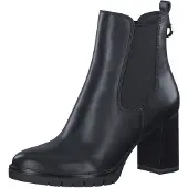 Tamaris Chelseaboots , Damen, Gr. 38, wärmend, schwarz, Elastischer Einsatz, Lederimitat, unifarben, Basic, Schuhe Chelseaboots, Businessstiefel, Chelseaboot mit dezentem Schmuckelement