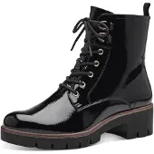 Tamaris Damen Stiefelette Schnürboots Reißverschluss Kurzschaft 1-25297-41, Größe:40 EU, Farbe:Schwarz