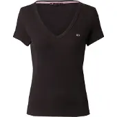Tommy Hilfiger T-Shirt Essential DW0DW17385 Schwarz Slim Fit 38