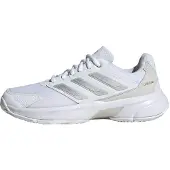 Adidas Tennisschuh PERFORMANCE "COURTJAM CONTROL 3", Damen, Gr. 40,5, cloud weiß, silber metallic, grau one, Synthetik, Textil, Schuhe Tennisschuh, für Hartcourt, All-Court, Topseller