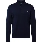 Gant für Herren. 8030564 Klassischer Baumwollpulli mit halbem Reißverschluss in Marineblau (3XL), Lässig, Baumwolle