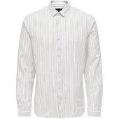Only & Sons Kurzarmhemd "ONSCAIDEN LS STRIPE LINEN SHIRT 660 NOOS"