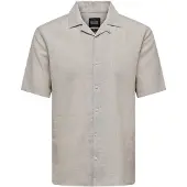 Only & Sons Kurzarm Hemdbluse ONSCAIDEN LIFE SS SOL RES LINEN herren