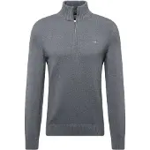Gant Pullover Cotton Half Zip Herren Dark Grey Melange-S