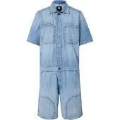 G-Star für Damen. D24394-D539-G614 Kurze Latzhose Painter blau (L), Lässig, Baumwolle, Denim, Kurzarm
