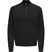 Only & Sons Troyer »ONSCOOPER REG 12 HALF ZIP HIGH NECK KNIT«, Gr. XL, Black, , 44542356-XL
