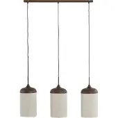 Light & Living - hängeleuchte - Dania - beige braun - baumwolle metall - große esstischlampe - E27 - 2980452