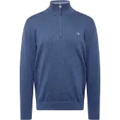 Gant Pullover Herren Classic Cotton Half Zip Dark Jeansblue Melange 25-L