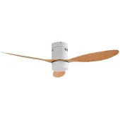LUCANDE Kayu LED Deckenventilator Weiß/Holz - , Kayu, Holz, für Wohnzimmer, Kunststoff, Modern