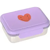 Lassig Lunchbox LÄSSIG "Little Gang, Heart lilac", Kinder, Gr. B/H/L: 17,3cm x 6,9cm x 13,3cm, lila, Edelstahl, Polyprophylen (PP), Silikon, Lebensmittelaufbewahrungsbehälter Lunchbox