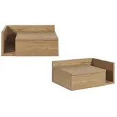 Miliboo Wand-Nachttische in hellem Eichenholz mit Schublade (2er-Set) NASTY