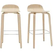 Miliboo Skandinavischer Barhocker aus Eichenholz H68 cm (2er-Set) OBRA