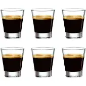 Bormioli Rocco Satz von 6 Gläsern Caffeino Glas 8,5cl, Transparent
