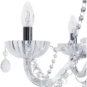 Beliani Kronleuchter Transparent und Silber Metall mit Glaskristallen 5-flammig venezianischer Glamour Stil