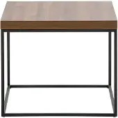 Beliani Beistelltisch Braun Schwarz 42 x 60 cm Quadratische MDF Tischplatte Pulverbeschichtet Metall Quadratisch Klassisch