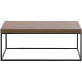 Beliani Couchtisch Braun Schwarz 60 x 100 cm MDF Tischplatte Metallgestell Rechteckig Industriell