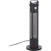 Beliani Heizstrahler freistehend Schwarz Aluminium Elektro Carbon Infrarot 1000 Watt mit Kabel Standgerät Outdoor Außenbereich Wintergarten Terrasse