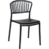 Beliani Esszimmerstühle 4er Set Schwarz aus Kunststoff für Innen- und Außenbereich Geeignet Moderner Stil Plastik Gartenstühle für Garten Esszimmer