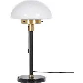 Beliani Tischlampe Schwarz Gold Weiß Eisen 66 cm Rund mit Zugschalter Klassisch Stilvoll für Wohnzimmer Schlafzimmer Flur