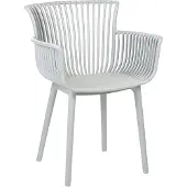 Beliani Stühle 4er Set in Hellgrau aus Kunststoff für Innen- und Außenbereich Geeignet Moderner Stil Plastik Gartenstühle für Garten Terrasse Esszimmer