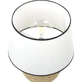 Beliani Tischlampe Naturfarben Strohgeflecht mit Stoffschirm Kegelform 1-Flammig Boho Design Tischleuchte Esszimmer Wohnzimmer Schlafzimmer Nachtlampe