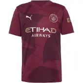 Puma MCFC Third Shirt Replica 2024-2025 - 775201, Farbe:Bordeaux Rot, Textil:L