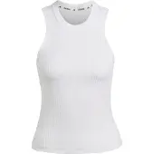 Adidas Tanktop PERFORMANCE "ALL GYM SEASONAL RIB TIGHT FIT TONAL 3-STREIFEN", Damen, Gr. XL, weiß, Obermaterial: 89% Polyester, 11% Elasthan, Rundhals, Tops Tanktop