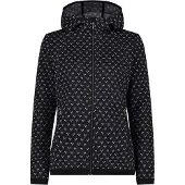 CMP WOMAN JACKET FIX HOOD Damen Knit-Tech Jacke, Größe:44, Farbe:Antracite - Bianco