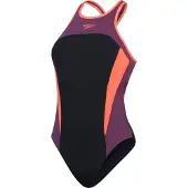 Speedo High Neck Splice Cross Back Badeanzug