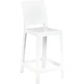 Beliani Set aus 2 Barhockern Weiß Kunststoff 99 cm Sitzhöhe Thekenstuhl
