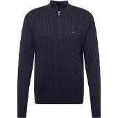 Tommy Hilfiger Strickpullover "CLASSIC COTTON CABLE ZIP MOCK" mit modischem Zopfmuster