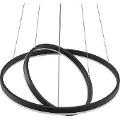 Arcchio LED-Hängeleuchte Albiona, schwarz, 2 Ringe, Ø 60 cm