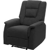 Mendler Fernsehsessel MCW-F23, Relaxsessel Liege Sessel, Stoff/Textil 102x79x96cm grau inkl. Massage- und Wärmefunktion