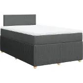 vidaXL Boxspringbett mit Matratze Dunkelgrau 120x190 cm Stoff