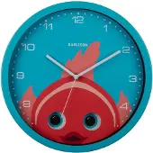 Karlsson - Wanduhr Peekaboo Goldfish - Blau - 30.8x4.5x30.8cm