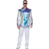 Coppens Herren Kostüm Space Man, Metallic