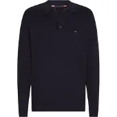 Tommy Hilfiger Polokragenpullover "PIMA ORG CTN CASHMERE LS" Flag-Stickerei auf Brust