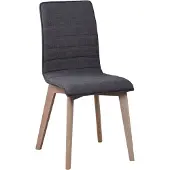 Rowico Home Stuhl Gracy 2er Set aus Eiche mit Stoffpolster, skandinavischer Stil, Dunkelgrau Whitewash