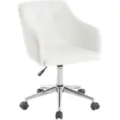 Miliboo Design-Bürosessel PU Weiß BALTIK