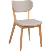 Rowico Home Stuhl Kato 2er Set aus Eiche mit gepolstertem Stoff, skandinavischer Stil, grau beige
